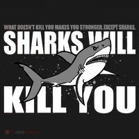 What Doesn't Kill You Stronger Except Sharks City Backpack thumb 2