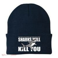 What Doesn't Kill You Stronger Except Sharks Beanie thumb 0