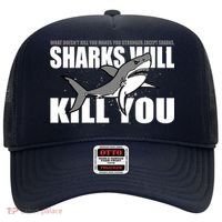 What Doesn't Kill You Stronger Except Sharks Hat thumb 0