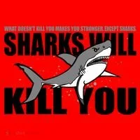 What Doesn't Kill You Stronger Except Sharks Santa Hat thumb 1