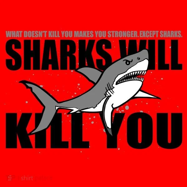 What Doesn't Kill You Stronger Except Sharks Santa Hat