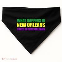 What Happens in New Orleans Stays in New Orleans Mardi Gras USA-Made Doggie Bandana thumb 0