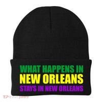 What Happens in New Orleans Stays in New Orleans Mardi Gras Beanie thumb 0