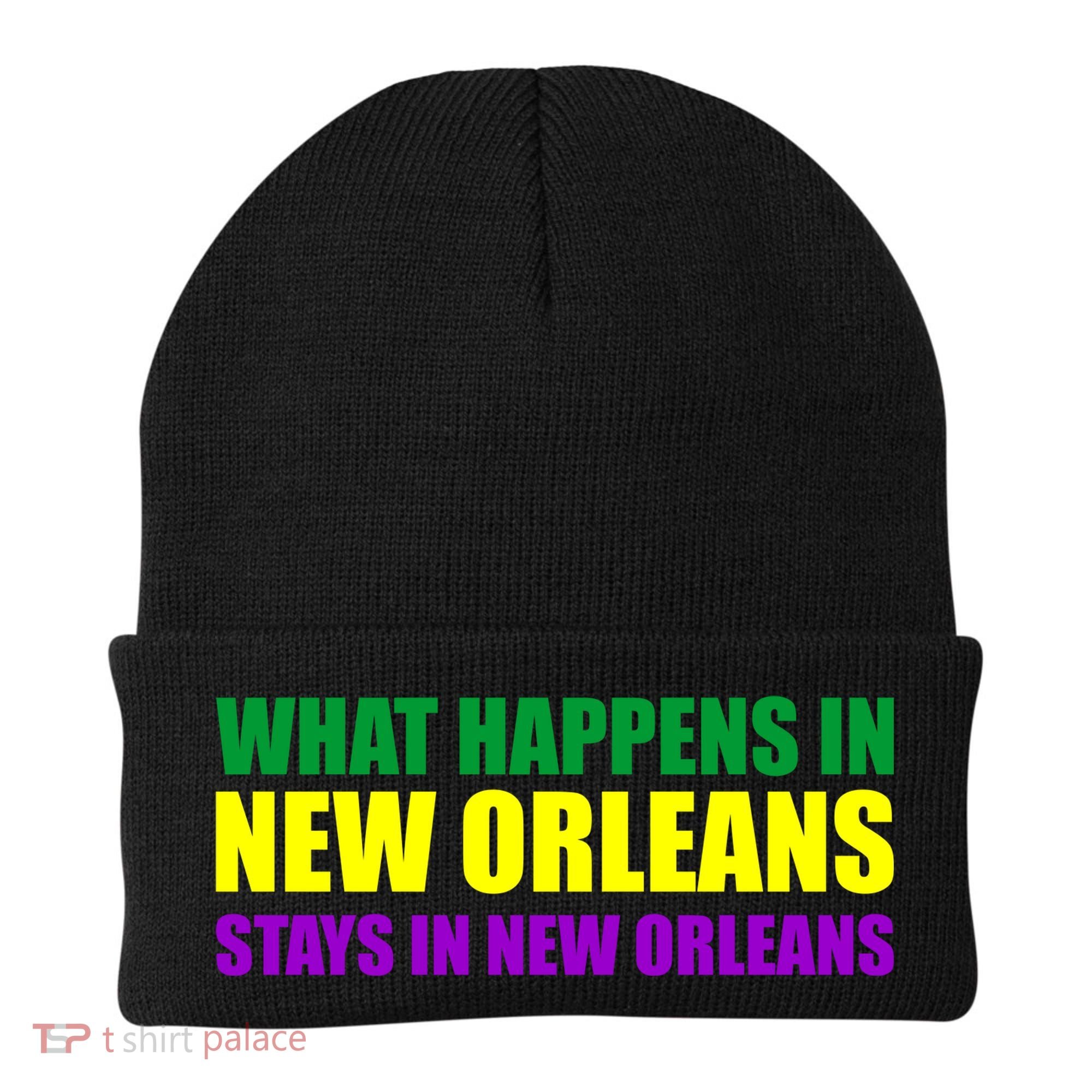 What Happens in New Orleans Stays in New Orleans Mardi Gras Beanie