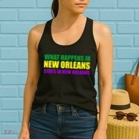 What Happens in New Orleans Stays in New Orleans Mardi Gras Women's Tank Top thumb 2