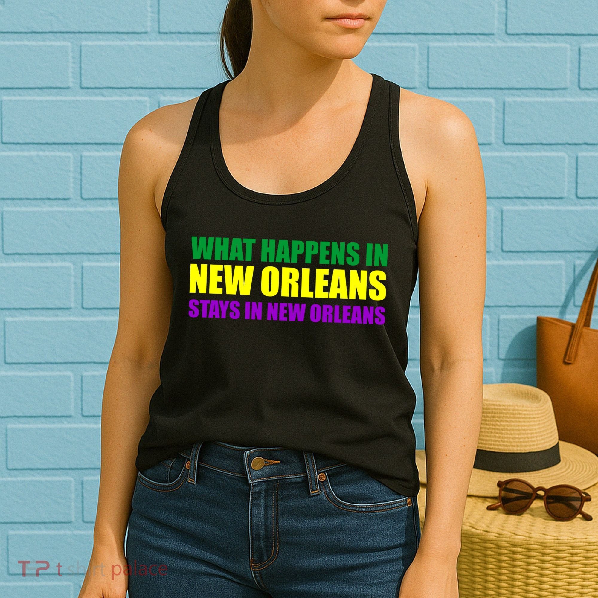 What Happens in New Orleans Stays in New Orleans Mardi Gras Women's Tank Top