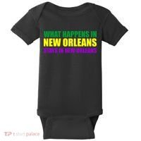 What Happens in New Orleans Stays in New Orleans Mardi Gras Baby Bodysuit thumb 0