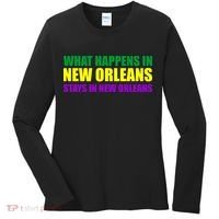 What Happens in New Orleans Stays in New Orleans Mardi Gras Women's Long Sleeve Shirt thumb 0