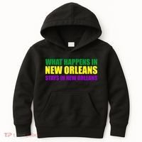 What Happens in New Orleans Stays in New Orleans Mardi Gras Kids Hoodie thumb 0