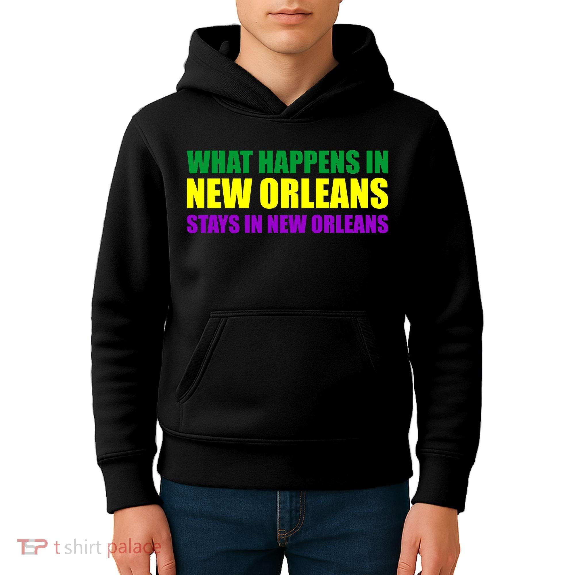 What Happens in New Orleans Stays in New Orleans Mardi Gras Kids Hoodie