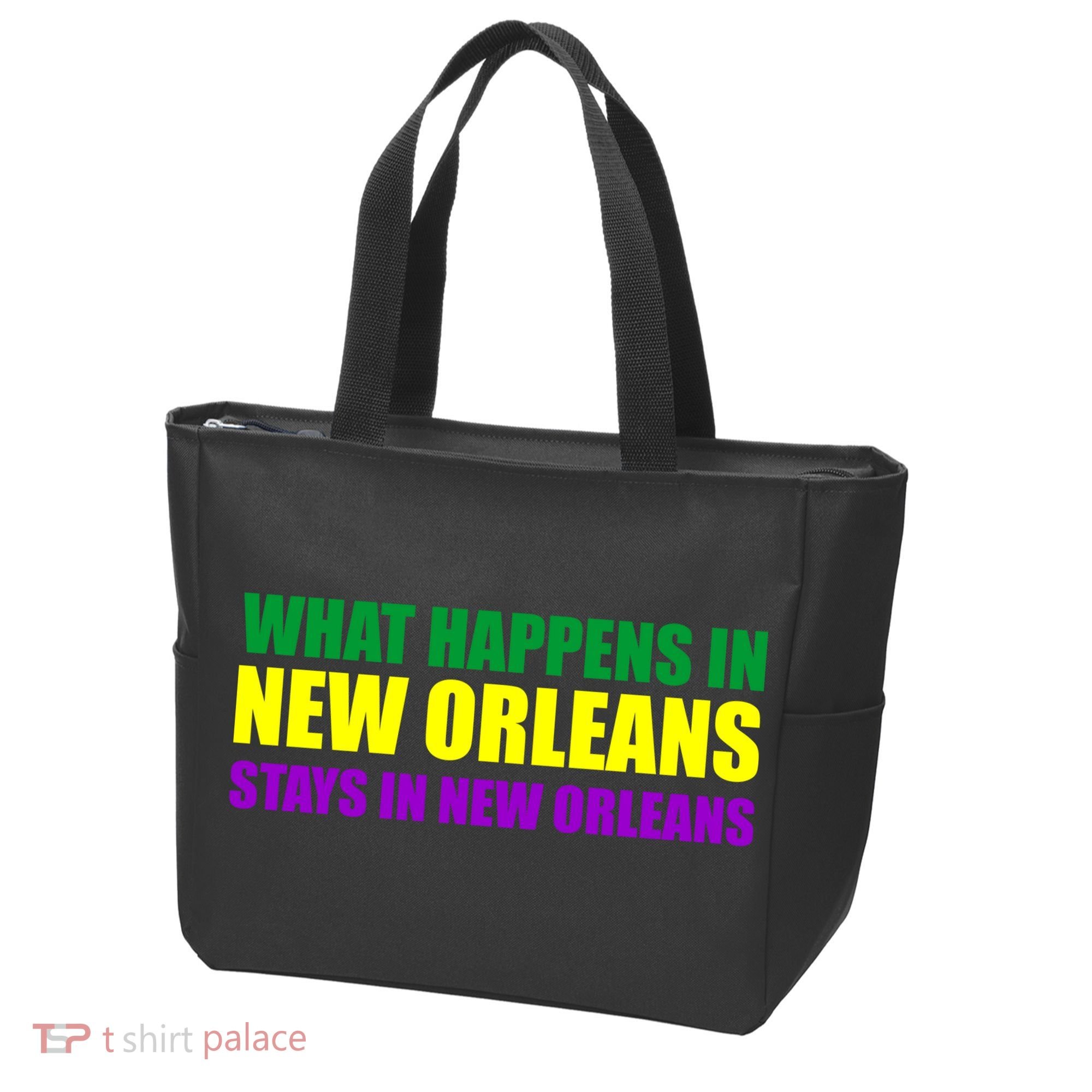 What Happens in New Orleans Stays in New Orleans Mardi Gras Tote Bag