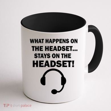 What Happens On The Headset Stays Gamer Coffee Mug back