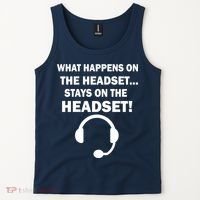 What Happens On The Headset Stays Gamer Tank Top thumb 2
