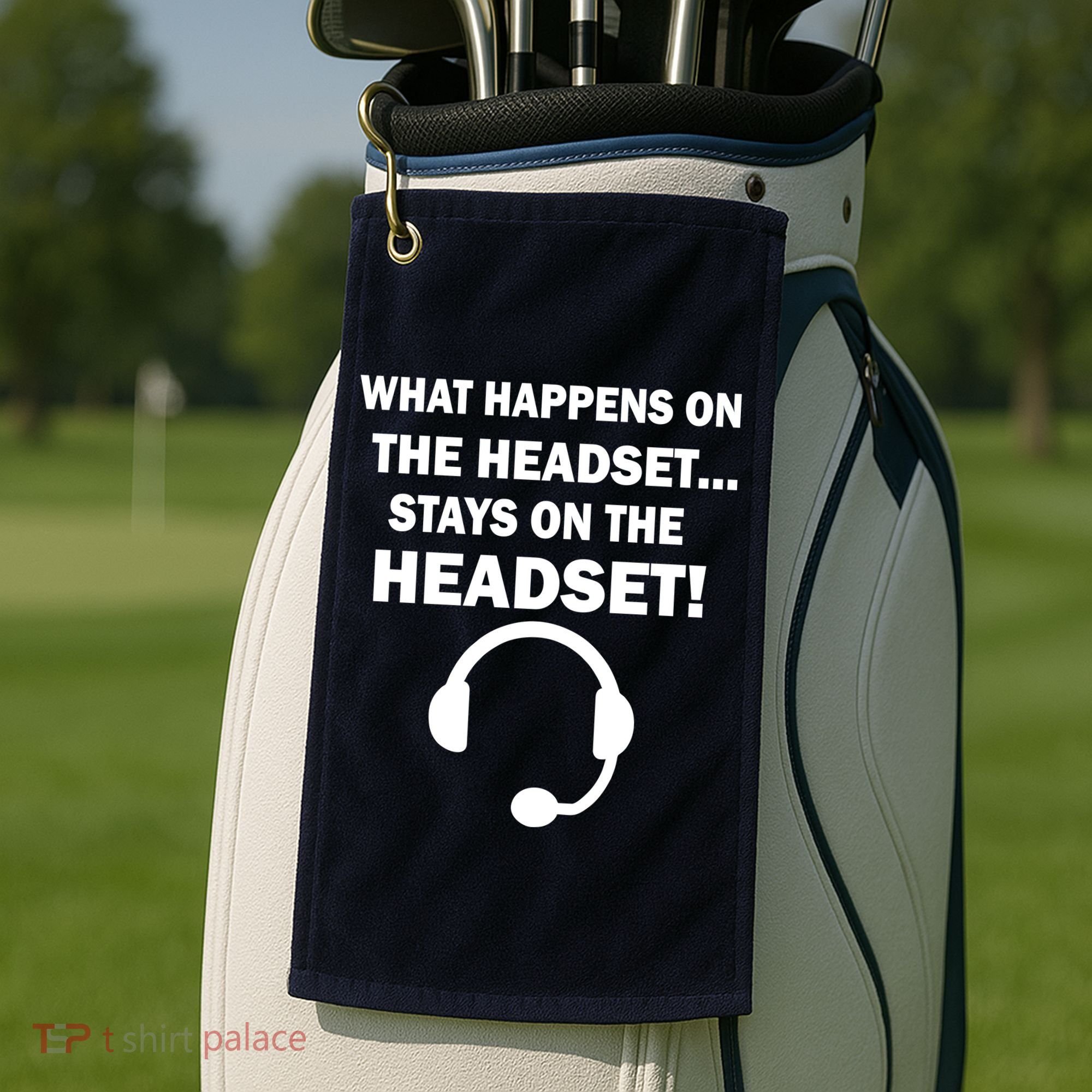 What Happens On The Headset Stays Gamer Golf Towel