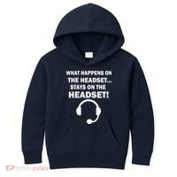 What Happens On The Headset Stays Gamer Kids Hoodie thumb 0