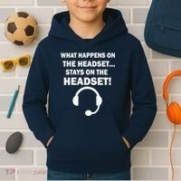 What Happens On The Headset Stays Gamer Kids Hoodie thumb 2