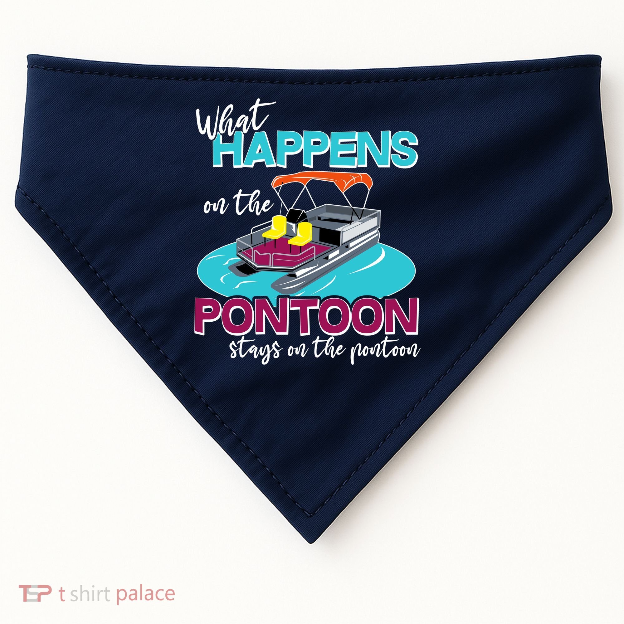 What Happens On The Pontoon Stays On The Pontoon USA-Made Doggie Bandana
