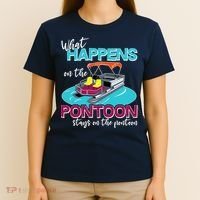What Happens On The Pontoon Stays On The Pontoon T-Shirt thumb 4