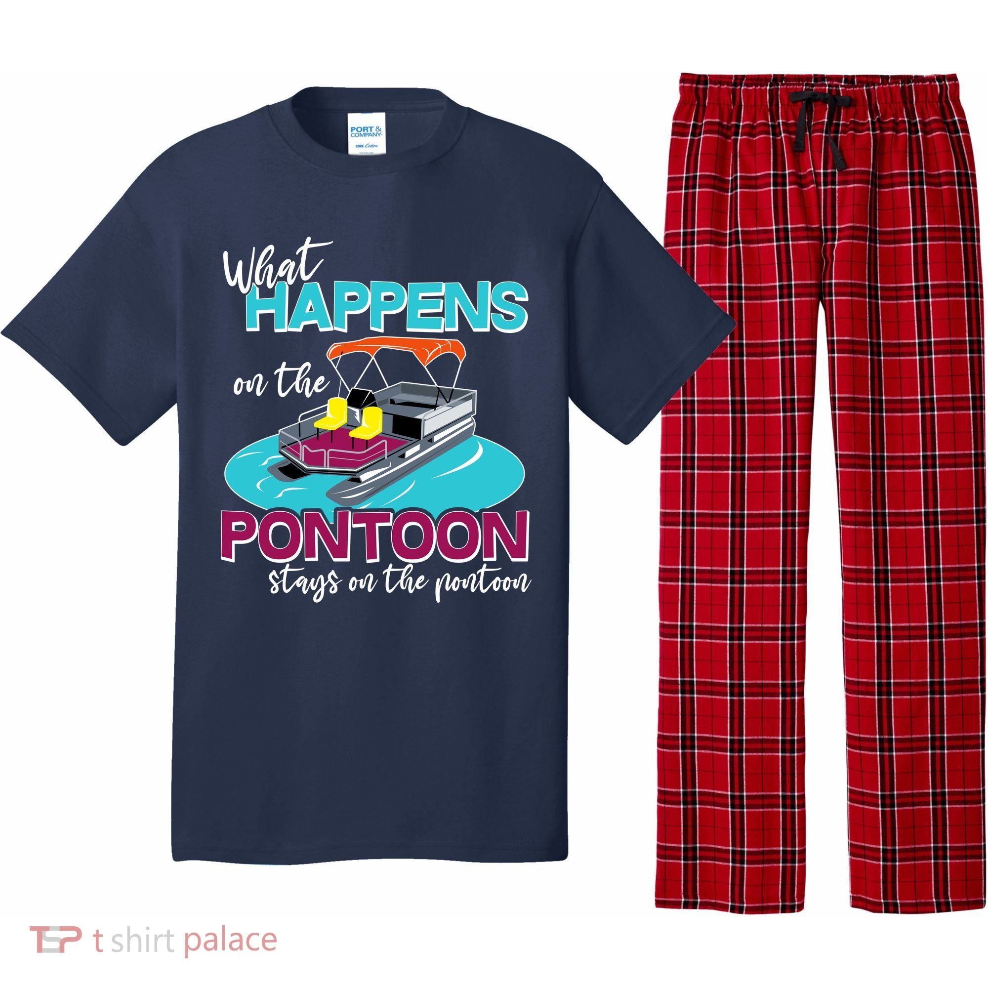 What Happens On The Pontoon Stays On The Pontoon Pajama Set