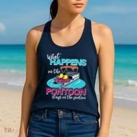 What Happens On The Pontoon Stays On The Pontoon Women's Tank Top thumb 2