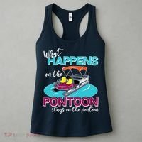 What Happens On The Pontoon Stays On The Pontoon Women's Tank Top thumb 3