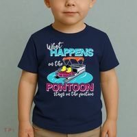 What Happens On The Pontoon Stays On The Pontoon Toddler T-Shirt thumb 2