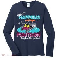 What Happens On The Pontoon Stays On The Pontoon Women's Long Sleeve Shirt thumb 0