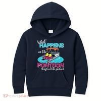 What Happens On The Pontoon Stays On The Pontoon Kids Hoodie thumb 0