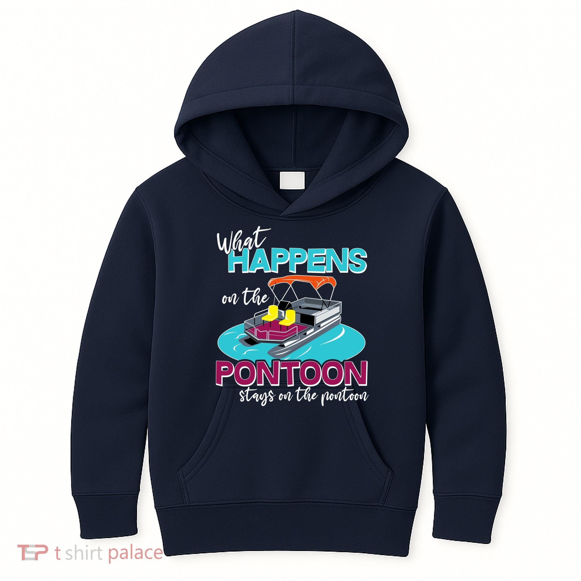What Happens On The Pontoon Stays On The Pontoon Kids Hoodie