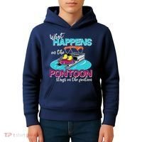 What Happens On The Pontoon Stays On The Pontoon Kids Hoodie thumb 4