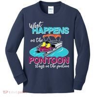 What Happens On The Pontoon Stays On The Pontoon Kids Long Sleeve Shirt thumb 0
