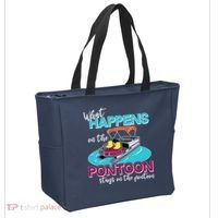 What Happens On The Pontoon Stays On The Pontoon Tote Bag thumb 2