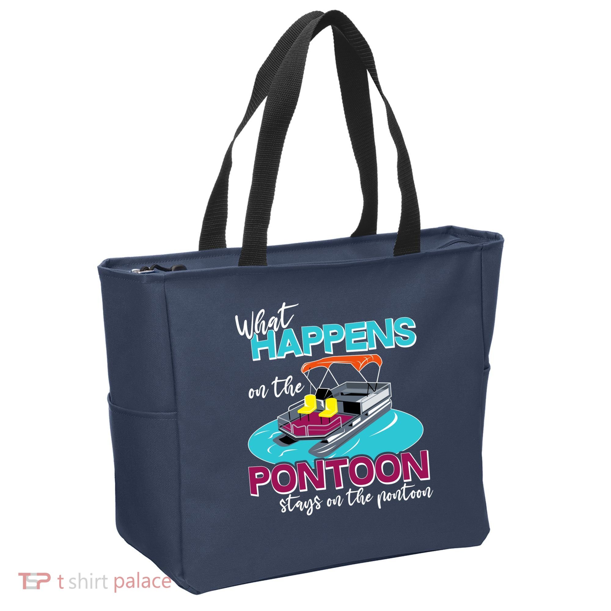 What Happens On The Pontoon Stays On The Pontoon Tote Bag
