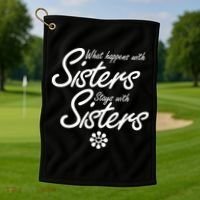 What Happens With Sisters Stays With Sisters Golf Towel thumb 1