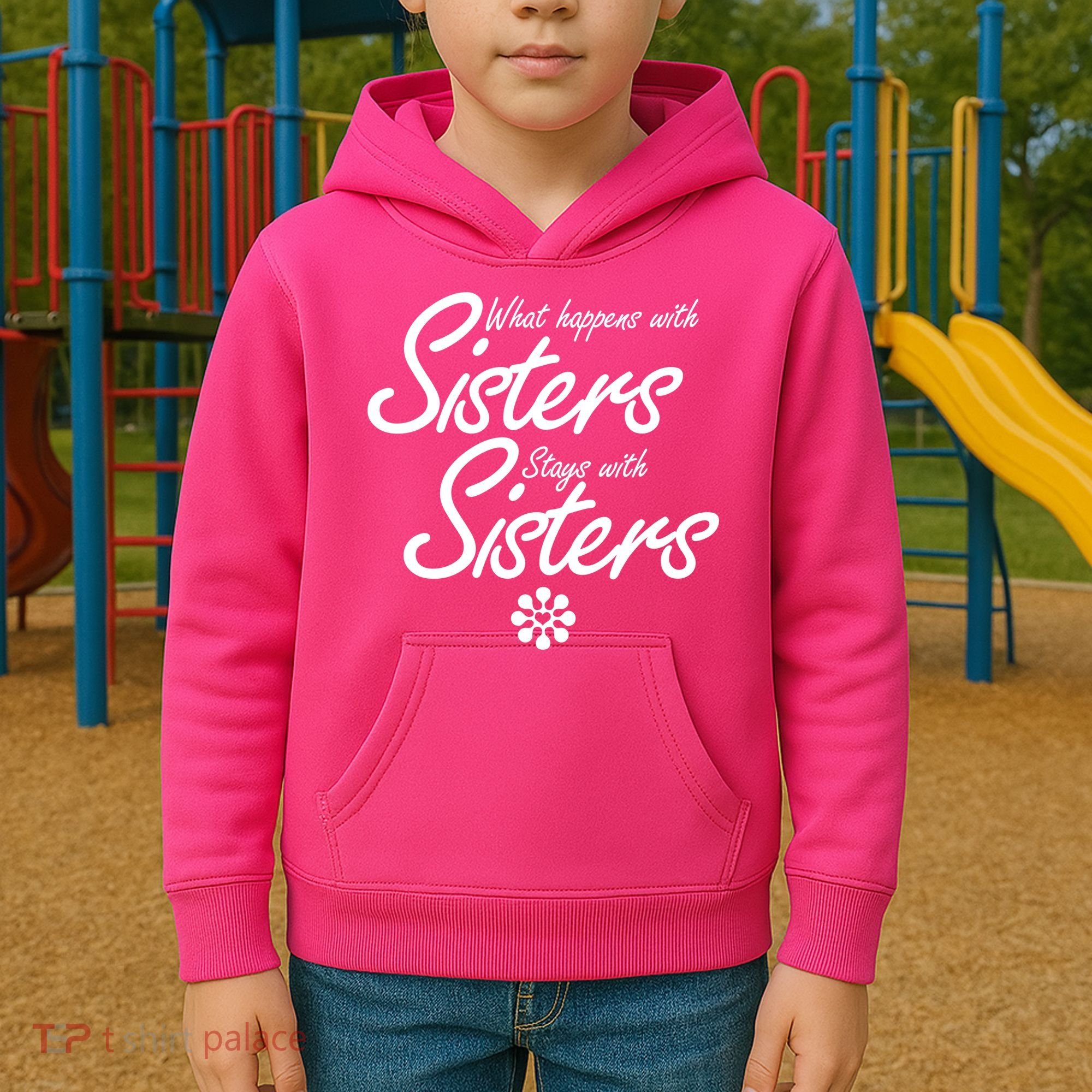 What Happens With Sisters Stays With Sisters Kids Hoodie