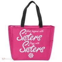 What Happens With Sisters Stays With Sisters Tote Bag thumb 0