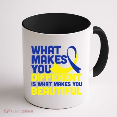 What Makes You Different Down Syndrome Awareness Coffee Mug back