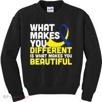 What Makes You Different Down Syndrome Awareness Kids Sweatshirt thumb 0