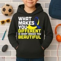 What Makes You Different Down Syndrome Awareness Kids Hoodie thumb 2