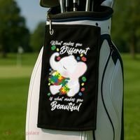 What Makes You Different Is What Makes You Beautiful Autism Golf Towel thumb 2