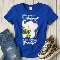 What Makes You Different Is What Makes You Beautiful Autism Women's T-Shirt thumb 3