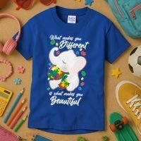 What Makes You Different Is What Makes You Beautiful Autism Kids T-Shirt thumb 3