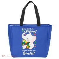What Makes You Different Is What Makes You Beautiful Autism Tote Bag thumb 0