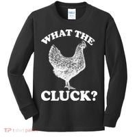 What the Cluck? Funny Chicken Kids Long Sleeve Shirt thumb 0