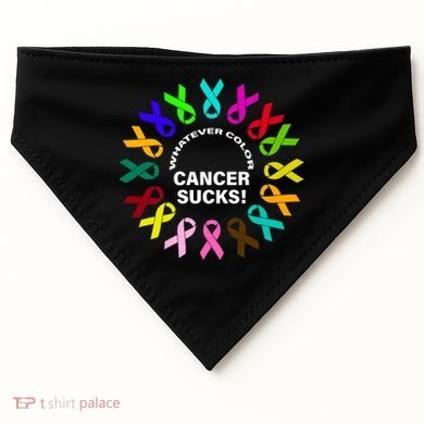Whatever Color Cancer Sucks! USA-Made Doggie Bandana