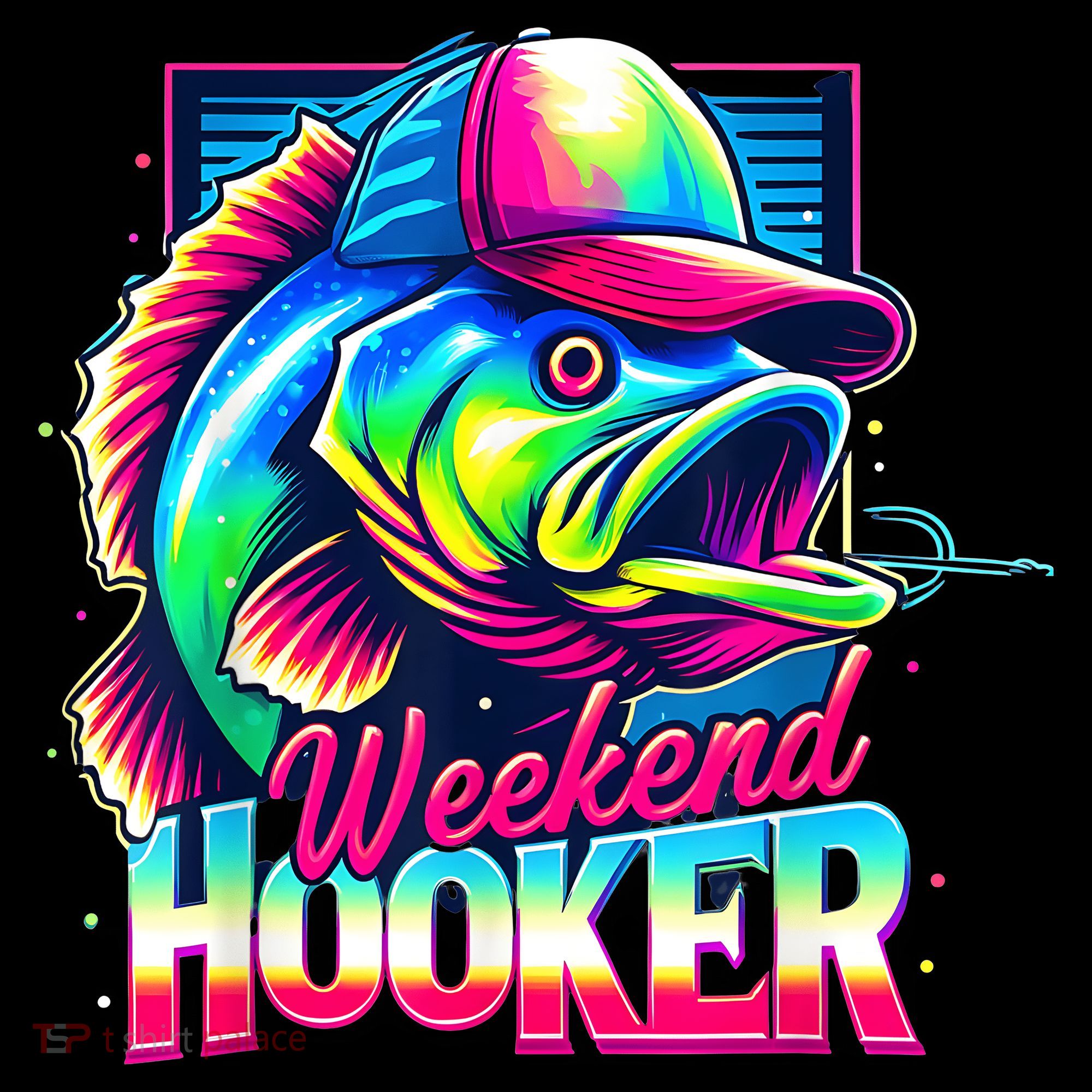 Weekend Hooker Colorful Fishing T-Shirt