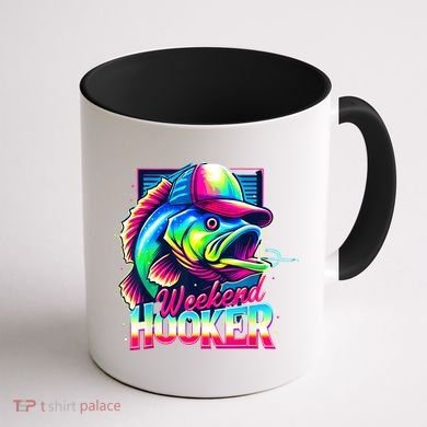 Weekend Hooker Colorful Fishing Coffee Mug back