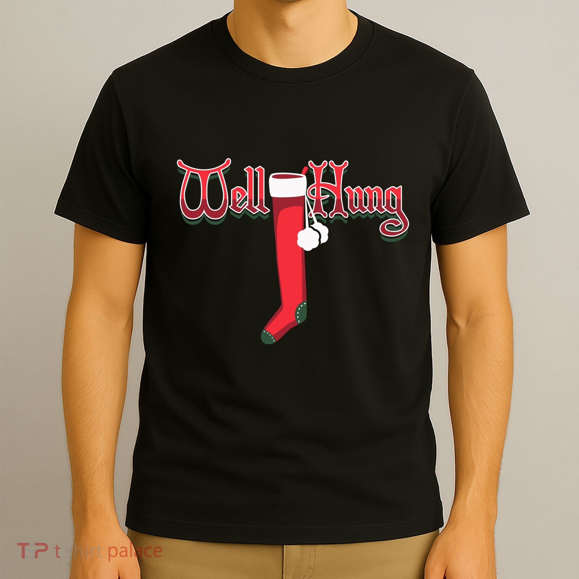 Well Hung Christmas Sock Holiday Season T-Shirt