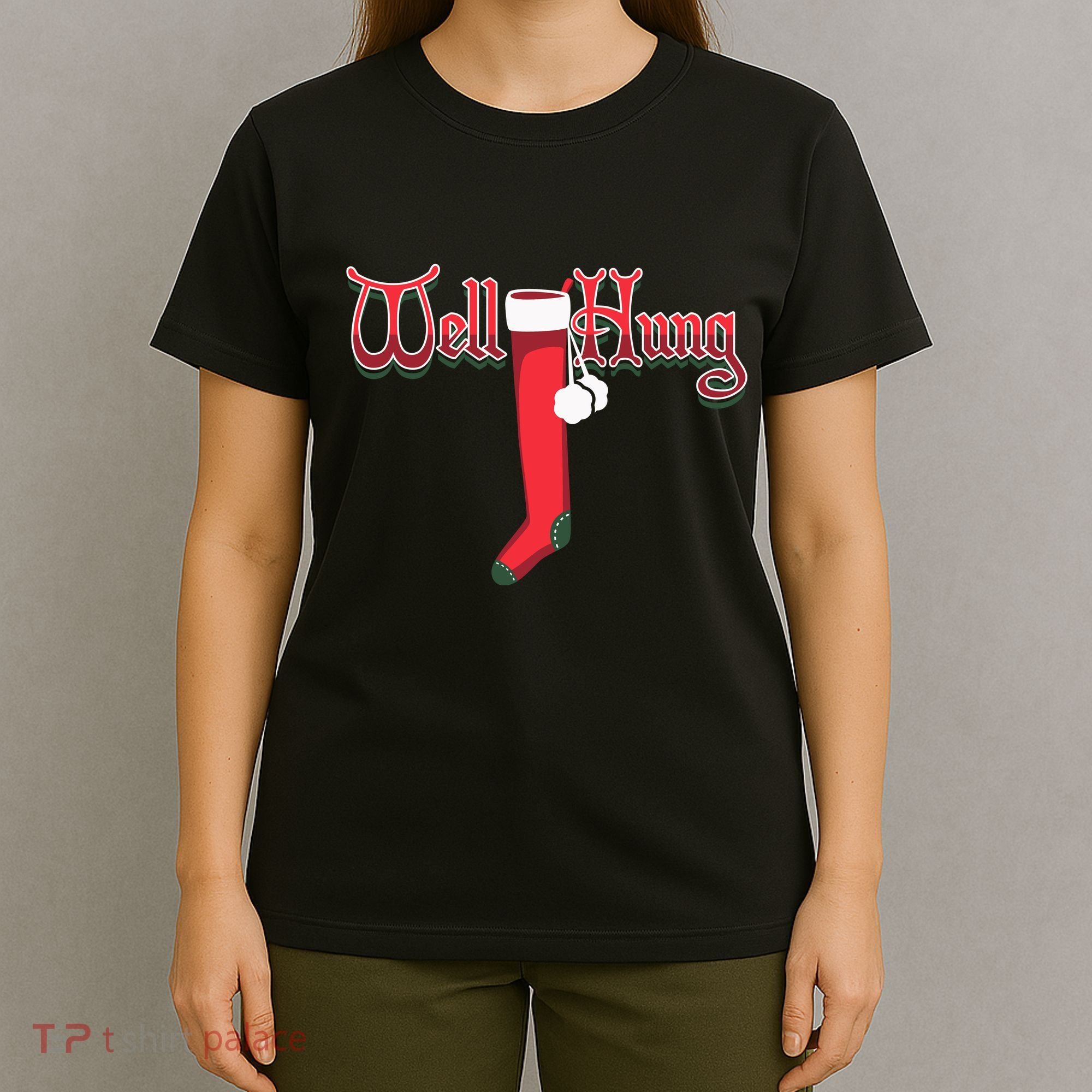 Well Hung Christmas Sock Holiday Season T-Shirt