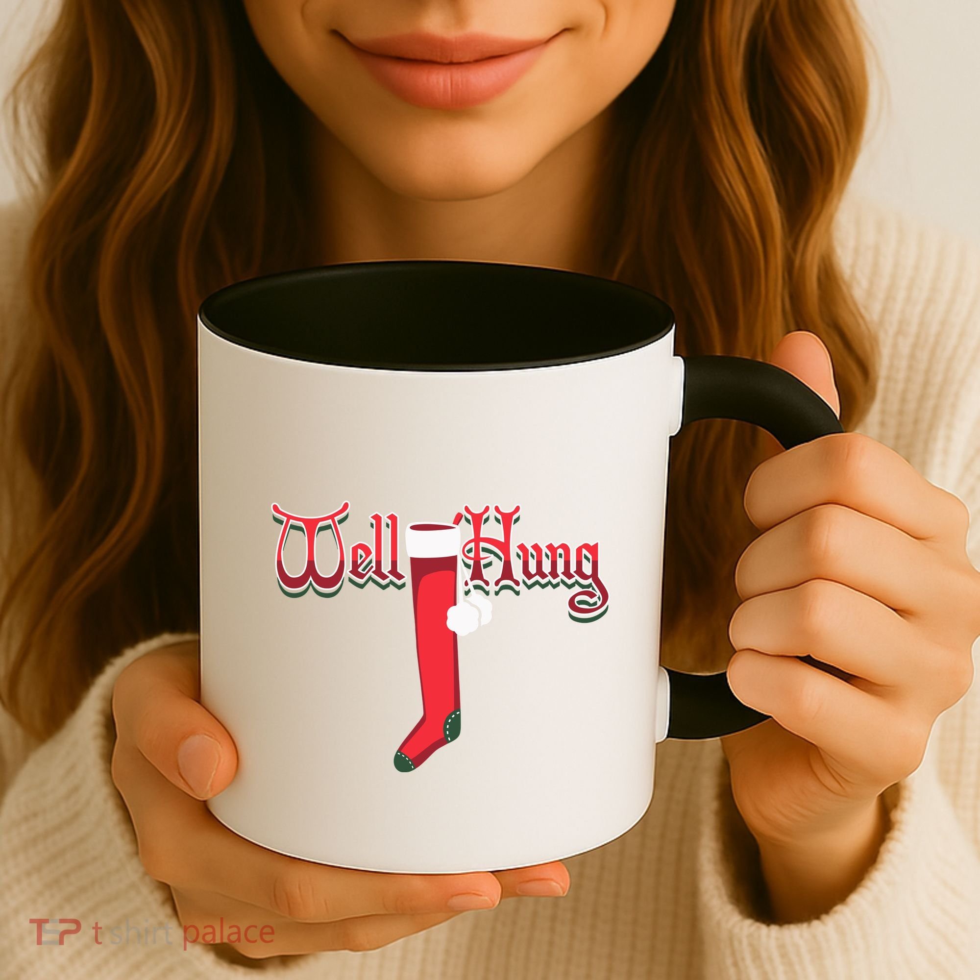 Well Hung Christmas Sock Holiday Season Coffee Mug